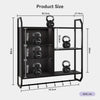 Wall Mounted Storage Cabinet Wood Floating RGB Light Display Shelf 6 Hook Remote