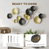 Metal Wall Art with Lotus-Leaf Design, Hanging Wall Sculpture for Living Room