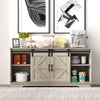 Sliding Barn Door Sideboard Storage Cabinet Coffee Bar TV Stand Farmhouse Style