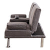 Fabric Modern Sofa Bed Sectional 3 Seater 2 Cup Holder Couch Bed Chrome Legs