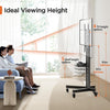 TV Stand on Wheels for 32-85 Inch Screens up to 60kg, Height Adjustable Rolling