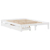 Bed Frame with Drawers White 140x200 Solid Wood Pine Z1Y4