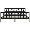 Bed Frame with Headboard Black 200x200 Solid Wood V5N9