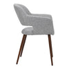2Pcs Kitchen Dining Chairs Linen Fabric Padded Home Office Chair Set Hollow Back