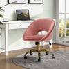 Upholstered Office Chair Computer Desk Armchair Gas Lift Swivel Seat with Wheels