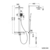 Square Thermostatic Shower Mixer Gunmetal Grey Electronic Disaplay Piano Keys