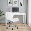 Computer Desk Chair Office Cushioned Chair Chrome Legs Swivel Fabric/PU/Velvet