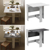 Drop Leaf Table Folding Dining Table With Mobile Wheels & Hidden Storage Shelf