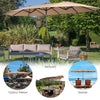 450cm Double-Sided Patio Umbrella W/ Base Extra-Large Market Umbrella W/ 12-Rib