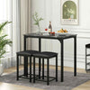 3Pcs Pub Counter-Height Dining Table Set Modern Furniture Set Black