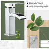 Basin Sink Mixer Chrome Tap BathroomSink Counter Waterfall Mono Faucet Silver UK