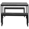 Dining Table and Chairs Set Wood Marble Effects Table Dining Set 2 Bench Seats