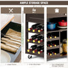 3-Tier Kitchen Island Kitchen Cart Racks Rolling Storage Trolley Cart Brown