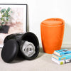 Storage Stool w/ Faux Leather Ottoman Seat Toys Holder ABS Plastic Foam | 51cm