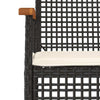 LAPOOH 4 Piece Garden Dining Set with Cushions Black Poly Rattan,Garden O5L3