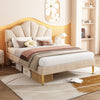 Fabric Upholstered Platform Bed 4ft6 Double Bed Frame with Headboard in Velvet