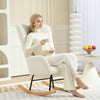 Rocking Chair Teddy Upholstered Accent Chair Modern Armchair with Wide Backrest