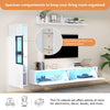 TV WALL UNIT ENTERTAINMENT UNIT STORAGE CABINET FLOATING TV STAND WITH LED LIGHT