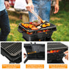 Charcoal Grill Portable Cast Iron Barbecue Grill w/Double-sided Grilling Net