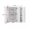 3 Doors Bathroom Cabinet Wall Mounted Mirrored Cupboard with 6 Shelves Storage