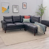 L-Shaped Corner Sofa, Sectional Couch with Built-in USB Port Chaise