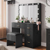 Vanity Dressing Table with Stool LED Mirror Drawer Bedroom Makeup Desk Chair Set