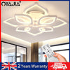 LED Modern Chandelier Lamp White Frame Ceiling Light Living Room Pendant Lights