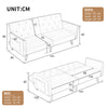 Fabric Sofa Bed 3 Seater Sofa Settee Recliner Couch with Solid Wooden Legs Grey