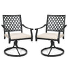 Costway 2 Piece Outdoor Swivel Chair Patio Bistro Dining Chair Set w/Cushion