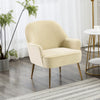 Modern Velvet Tub Armchair Club Sofa Accent Chair w/ Metal Legs For Living Room