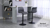 Retro Barstools Set of 2 PU Leather Adjustable Height Swivel Bar Chairs