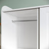 Modern 2 Sliding Door Wardrobe Matt White Storage Cupboards with 2 Hanging Rail