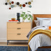 Chest of 3 Drawers Wood Bedside Table Cabinet Desk Bedroom Furniture Metal Legs