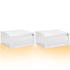 2pcs Floating Bedside Set with Drawers, Nightstand Wall Shelf, High Gloss White