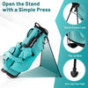 Golf Club Carry Bag w/ Rain Hood & Umbrella Holder for Women & Men-Blue