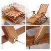 Large Bamboo Rocking Chair Armchair Patio Pool Lounger Swing Sunbed Recliner Bed