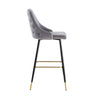 Pair of Bar Stools Kitchen Breakfast Velvet Padded Bar Chair with Metal Legs