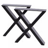 2PC Industrial Metal Steel Table Legs Cross X Frame for Dining/Bench/Office/Desk