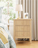 HEYZOEY Bedside Table Chest of 3 Drawers, Bedside Cabinet Wooden Nightstand, Oak