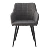 Pair Of Light Grey Dininig Chairs Faux Leather Armchairs Metal Legs Restaurant