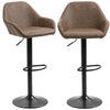 Adjustable Bar Stools Set of 2, Swivel Barstool W/ Footrest Dark Brown