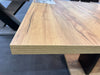 Extendable Dining Table Oak Finish Extending 140 180cm Black Pillar Frame Ford