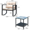3 Pcs Outdoor Rocking Bistro Set PE Rattan Rocking Chair Set w/Cushion