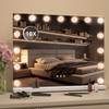 LED Lighted Makeup Mirror Hollywood Vanity Mirror with 15 Diamond Dimmable Bulbs