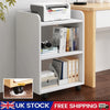 3 Layers White Bookshelf Storage Rack Magazine Document Holder Case w/ Pulley UK