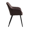 Set of 2 Armchairs Dining Chairs with Arms Velvet PU Faux Leather Chairs Kitchen