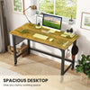 Computer Workstation Rolling Writing Study Desk On Wheels-Brown