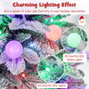 COSTWAY 100 CM Pre-Lit Artificial Christmas Tree Snow Flocked Potted Xmas Tree