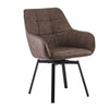 2xSwivel Dining Chairs Faux Leather Padded Seat Dining room Modern Brown