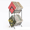 2-Tier Metal Vinyl Record Stand Storage Display Rack Desktop/Bookshelf 160 LPs